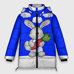 Куртка зимняя женская Зайчик с морковкой, цвет: 3D-черный