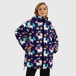 Куртка зимняя женская Unicorn pattern, цвет: 3D-черный — фото 2