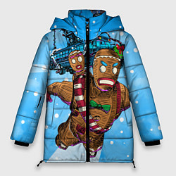 Куртка зимняя женская Пряничный человек, цвет: 3D-черный