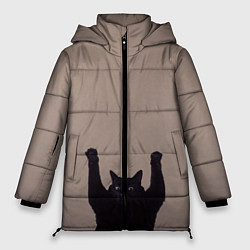 Куртка зимняя женская Кот сдается, цвет: 3D-светло-серый