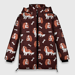Куртка зимняя женская Спаниели, цвет: 3D-черный