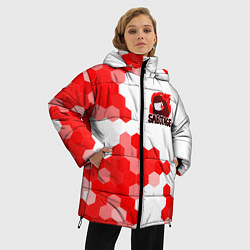 Куртка зимняя женская AMONG US - IMPOSTOR, цвет: 3D-красный — фото 2