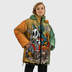 Куртка зимняя женская Пивной гонщик, цвет: 3D-черный — фото 2