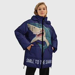 Куртка зимняя женская Улыбнись акуле, цвет: 3D-черный — фото 2