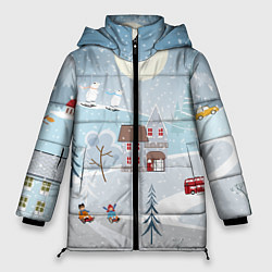 Куртка зимняя женская Зимний дворик, цвет: 3D-светло-серый