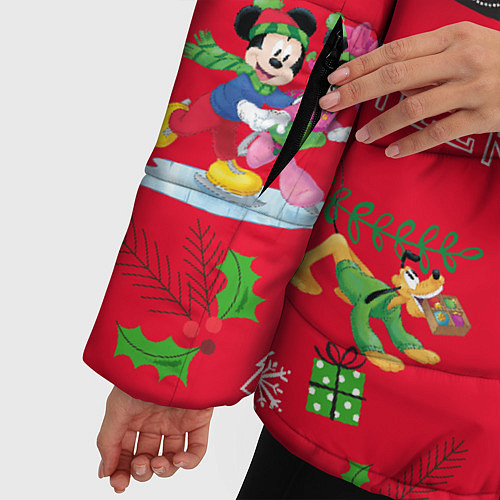 Женская зимняя куртка Mickey & Minnie pattern / 3D-Черный – фото 5