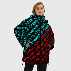 Куртка зимняя женская AMONG US - CrewmateImpostor, цвет: 3D-красный — фото 2