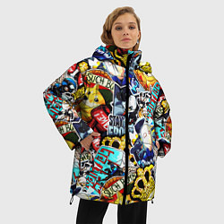 Куртка зимняя женская CS GO STICKERBOMBING, цвет: 3D-светло-серый — фото 2