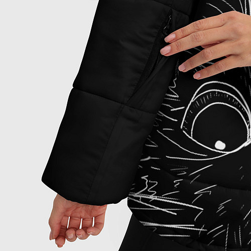 Женская зимняя куртка Говорящий кот / 3D-Черный – фото 5