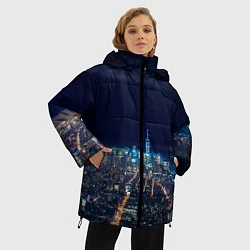 Куртка зимняя женская Ночной город, цвет: 3D-черный — фото 2