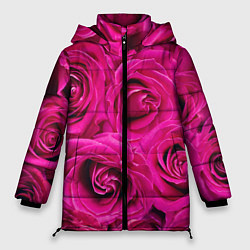 Куртка зимняя женская Розы, цвет: 3D-черный