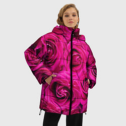 Куртка зимняя женская Розы, цвет: 3D-черный — фото 2
