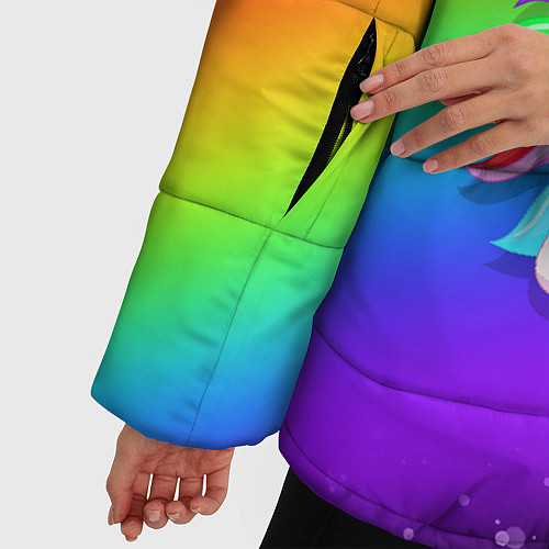 Женская зимняя куртка AMONG US - С ЕДИНОРОГОМ / 3D-Черный – фото 5