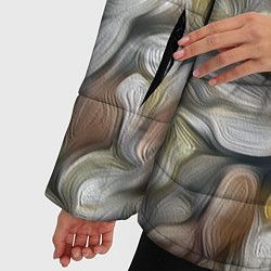 Куртка зимняя женская Желто-серый каменный узор, цвет: 3D-черный — фото 2