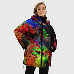 Куртка зимняя женская Краски, цвет: 3D-черный — фото 2