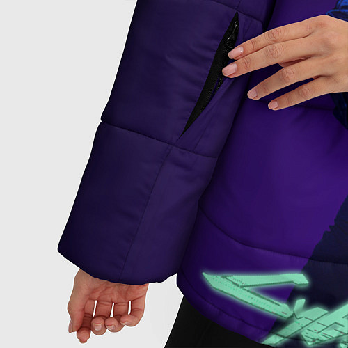 Женская зимняя куртка Cyberpunk 2077 V / 3D-Черный – фото 5