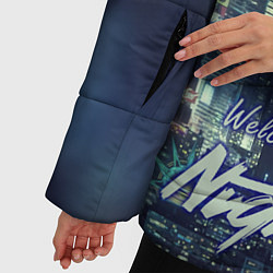 Куртка зимняя женская Welcome to Night City, цвет: 3D-светло-серый — фото 2