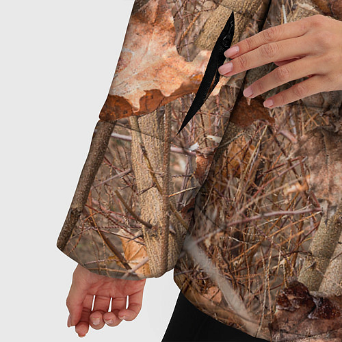 Женская зимняя куртка Осенняя маскировка листьями / 3D-Светло-серый – фото 5