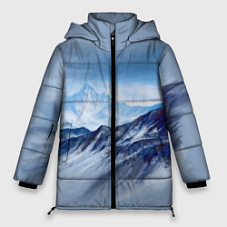 Куртка зимняя женская Серо-голубые горы, цвет: 3D-черный