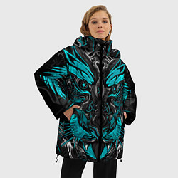 Куртка зимняя женская Абстракция тигр, цвет: 3D-черный — фото 2