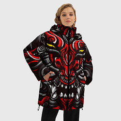 Куртка зимняя женская Абстракция демон, цвет: 3D-красный — фото 2