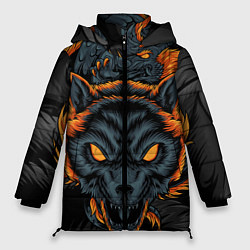 Куртка зимняя женская Волк и дракон, цвет: 3D-черный
