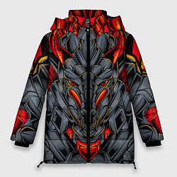 Куртка зимняя женская Механический дракон, цвет: 3D-черный