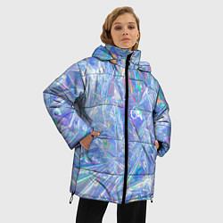 Куртка зимняя женская 3d ice glitch, цвет: 3D-светло-серый — фото 2