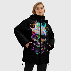 Куртка зимняя женская ЧЕРЕП, цвет: 3D-светло-серый — фото 2