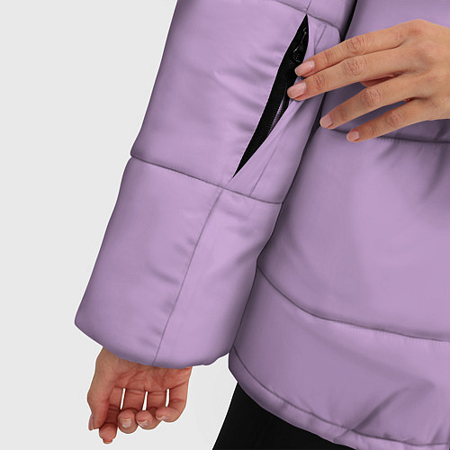 Женская зимняя куртка Глициниевый цвет без рисунка / 3D-Черный – фото 5