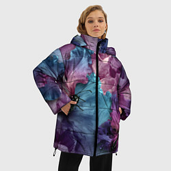 Куртка зимняя женская Цветы, цвет: 3D-светло-серый — фото 2