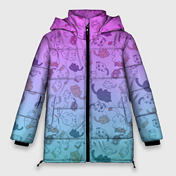 Куртка зимняя женская Котики в полете, цвет: 3D-светло-серый
