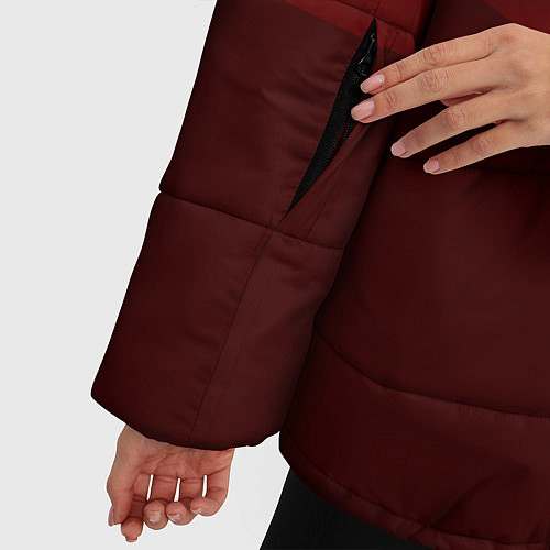 Женская зимняя куртка Красный Градиент / 3D-Черный – фото 5