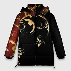 Куртка зимняя женская Узор - Хохлома, цвет: 3D-красный
