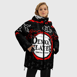 Куртка зимняя женская КЛИНОК, РАССЕКАЮЩИЙ ДЕМОНОВ, цвет: 3D-красный — фото 2