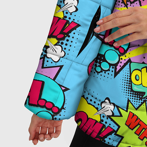 Женская зимняя куртка Year baby Pop art print / 3D-Черный – фото 5