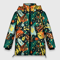 Куртка зимняя женская Рисунок абстракция, цвет: 3D-черный
