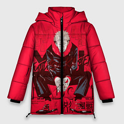 Куртка зимняя женская Итадори Юдзи Магическая Битва, цвет: 3D-черный