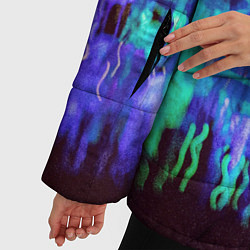 Куртка зимняя женская Неоновые медузы, цвет: 3D-черный — фото 2