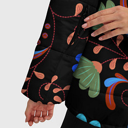 Куртка зимняя женская РОСПИСЬ ЦВЕТАМИ, цвет: 3D-черный — фото 2