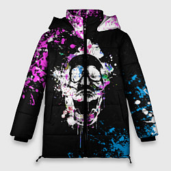 Куртка зимняя женская Череп в краске, цвет: 3D-черный