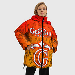 Куртка зимняя женская GENSHIN IMPACT, цвет: 3D-красный — фото 2
