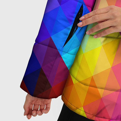 Женская зимняя куртка Пиксельная радуга / 3D-Красный – фото 5