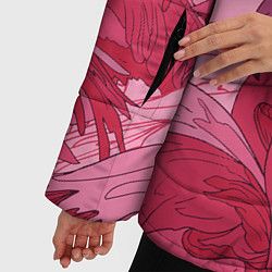 Куртка зимняя женская Розовые фламинго, цвет: 3D-светло-серый — фото 2