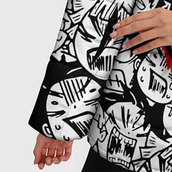 Куртка зимняя женская DEMON SLAYER ЛИЦА УЗОР, цвет: 3D-светло-серый — фото 2