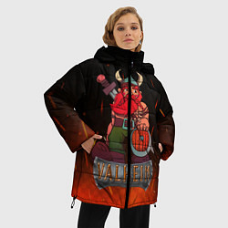 Куртка зимняя женская Valheim викинг в огне, цвет: 3D-красный — фото 2