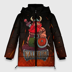 Куртка зимняя женская Valheim викинг в огне, цвет: 3D-красный