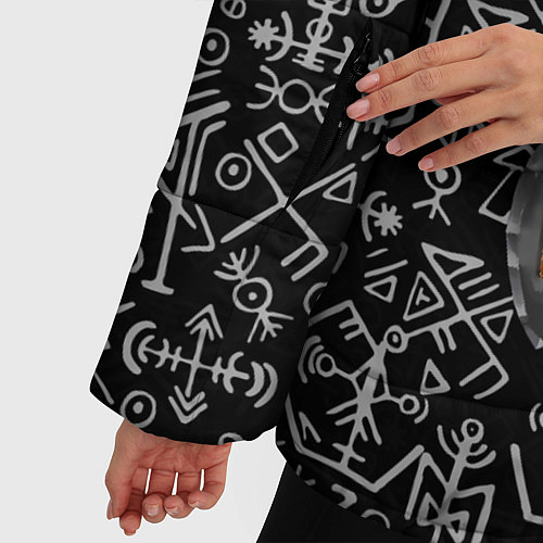 Женская зимняя куртка Valheim Череп викинга / 3D-Черный – фото 5