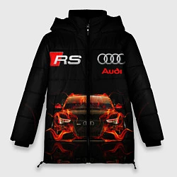 Куртка зимняя женская AUDI RS 5 FIRE АУДИ РС 5, цвет: 3D-красный