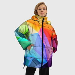 Куртка зимняя женская Радужная геометрия, цвет: 3D-черный — фото 2